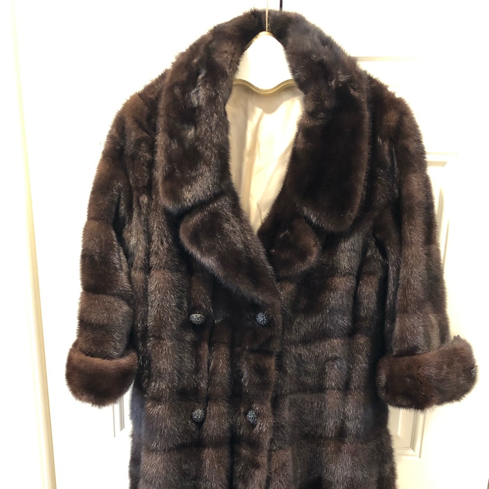 Vintage black mink coat.